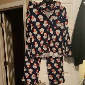 Old Navy Santa Print Pajamas - Navy and Red